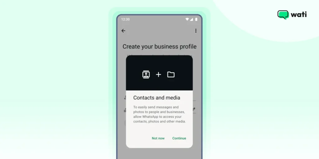 allow access to contacts and media to WhatsApp