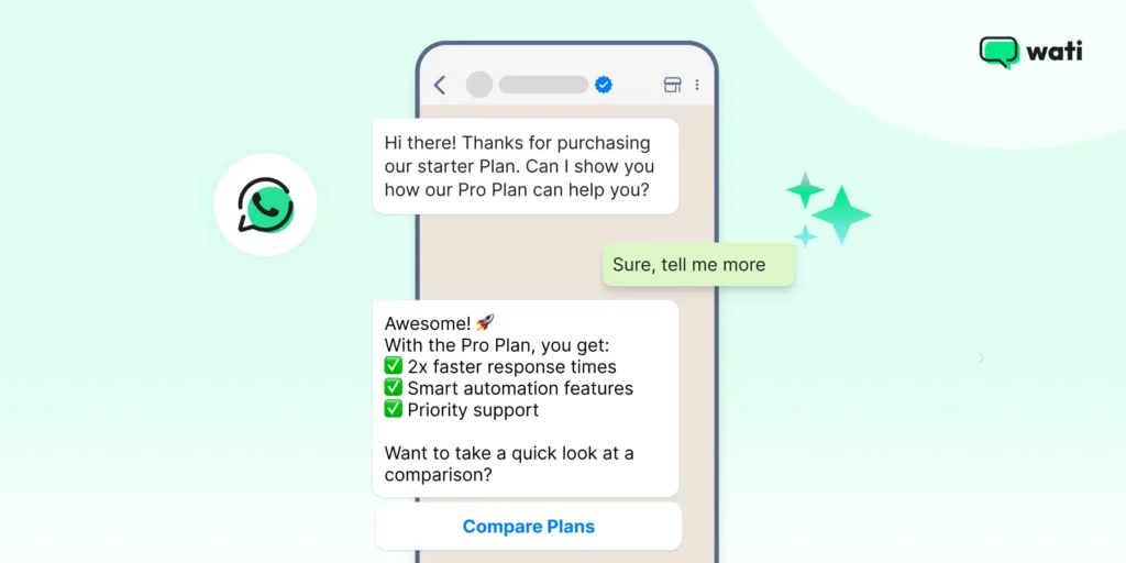 A screenshot of a WhatsApp chat between a business and a customer