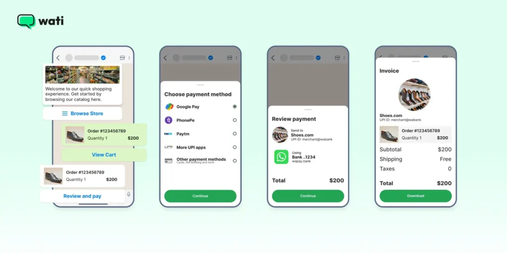 whatsapp business payment integration to help complete transactions in a single window