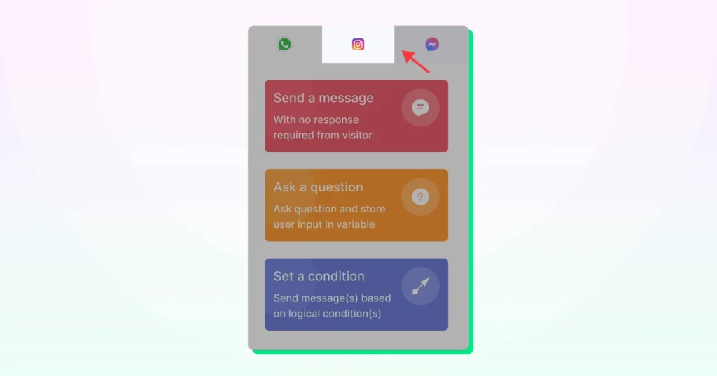 build a faq decision tree by selecting "ask a question"
