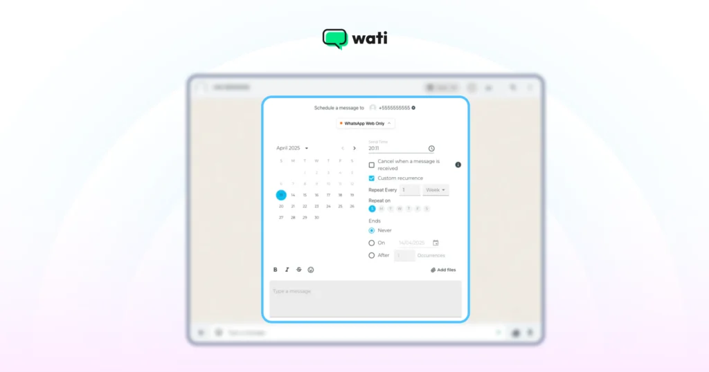 set the date and time for the automation for your scheduled message