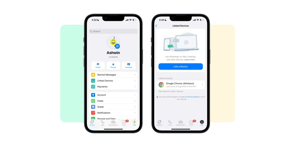 The process to link a device on WhatsApp