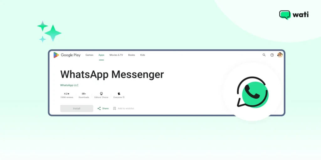 Donwload WhatsApp Messenger from Google Play Store