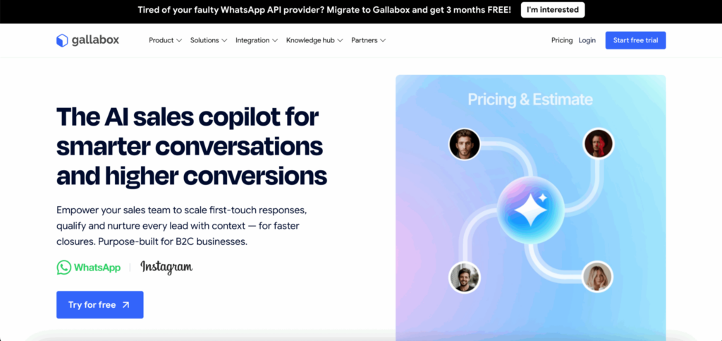 Gallabox offers various features for marketing and support on WhatsApp API