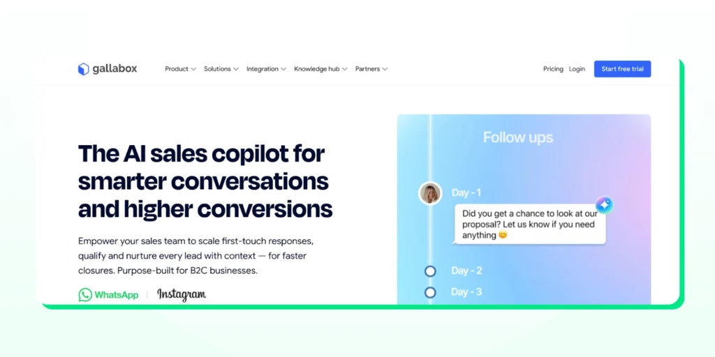Gallabox for ai sales copilot for smarter conversations