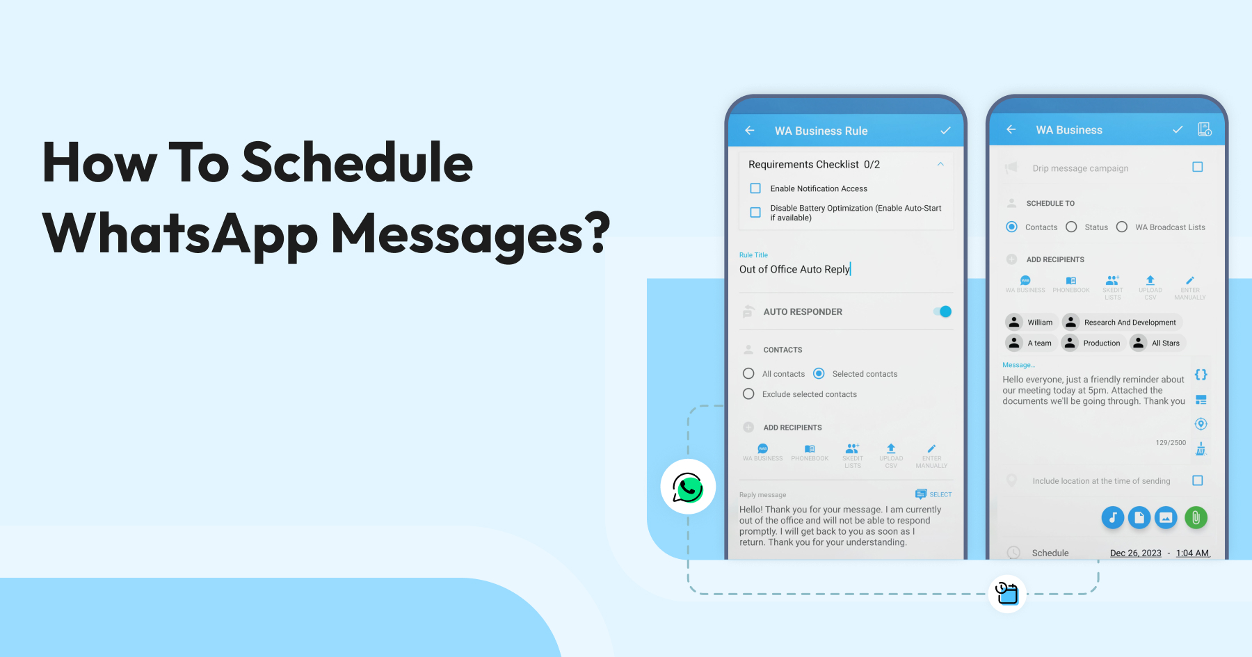How To Schedule Whatsapp Messages for iPhone and Android in 2026