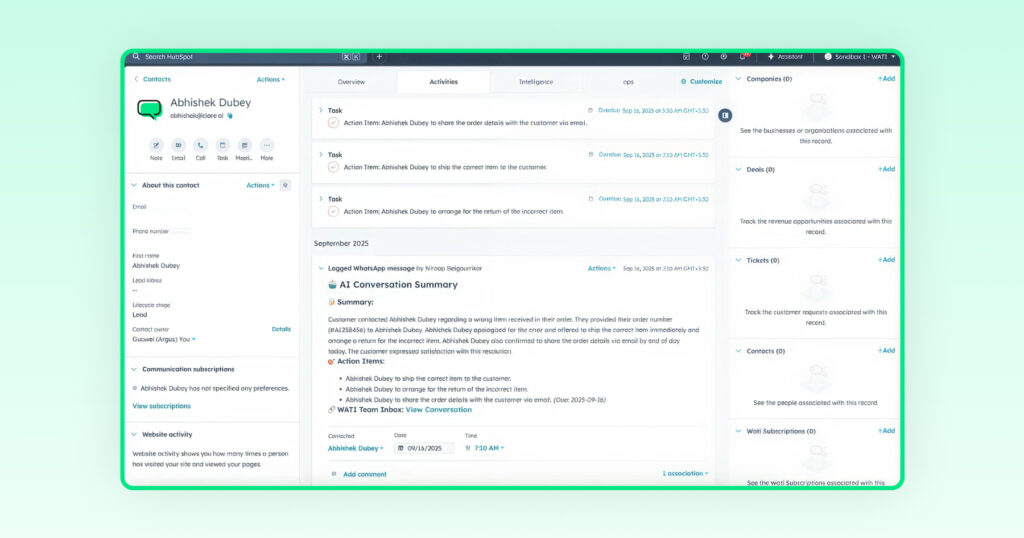 triggering customer-specific native automation from the main dashboard to focus strategic efforts