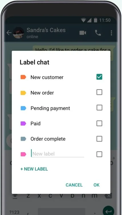 Labelling chats to make things smoother for communication